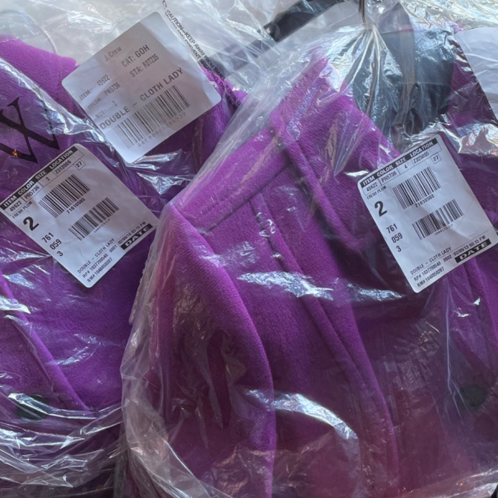 NWT JCREW 2 4 Malia Obama Magenta Fresh Plum DOUBLE CLOTH LADY DAY WOOL COAT - Picture 13 of 16